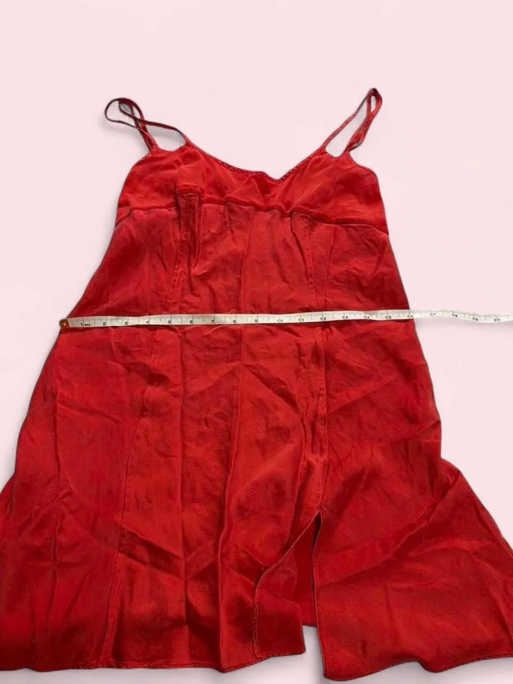 1997 Victoria's Secret Red 100% silk slip dress
